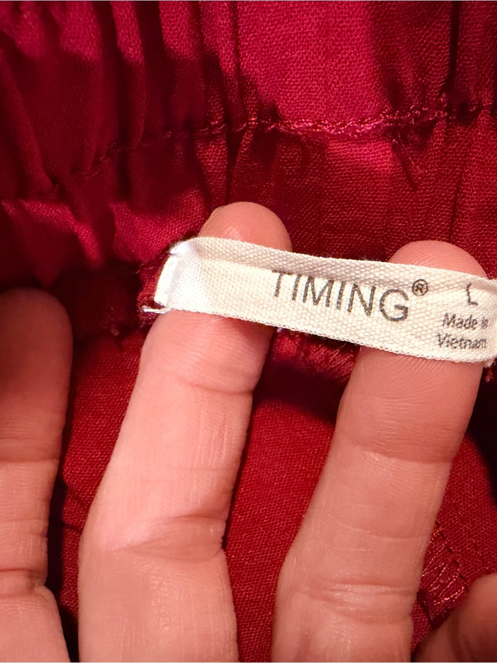 Timing Red Smocked-Waist Circle Mini Skorts - Picture 4 of 7